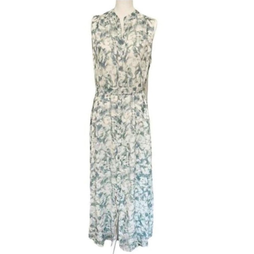 CLOTH AND STONE WOMENS DRESS, WHITE & GREEN, size s